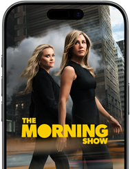 Écran d’un iPhone 17 affichant la série Apple TV+ The Morning Show